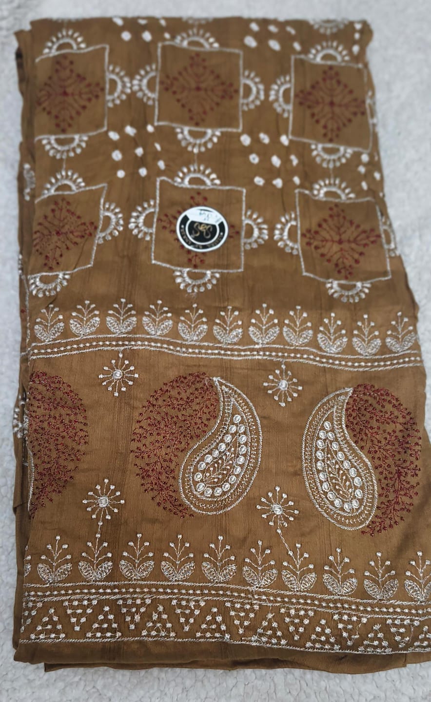 Premium Cotton Bandhani Dress Material with Full Thread Work