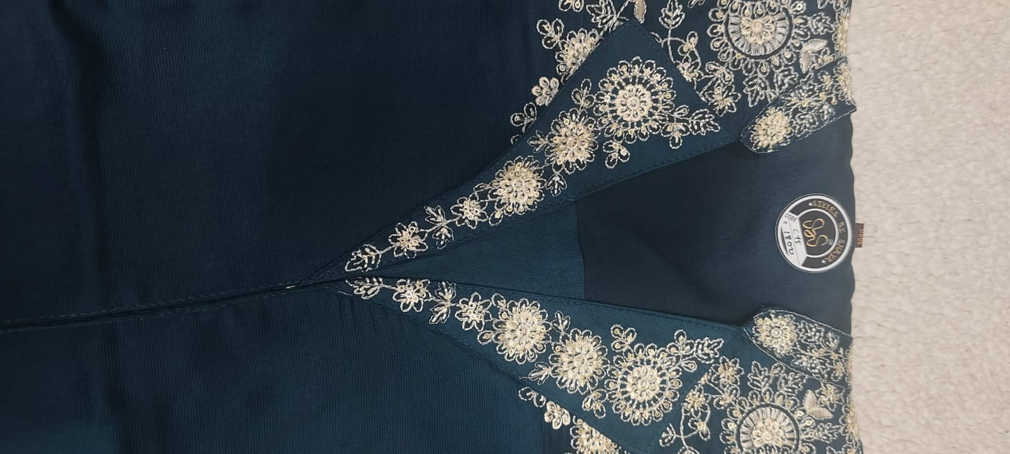 Luxurious Deep Peacock blue Cord Set