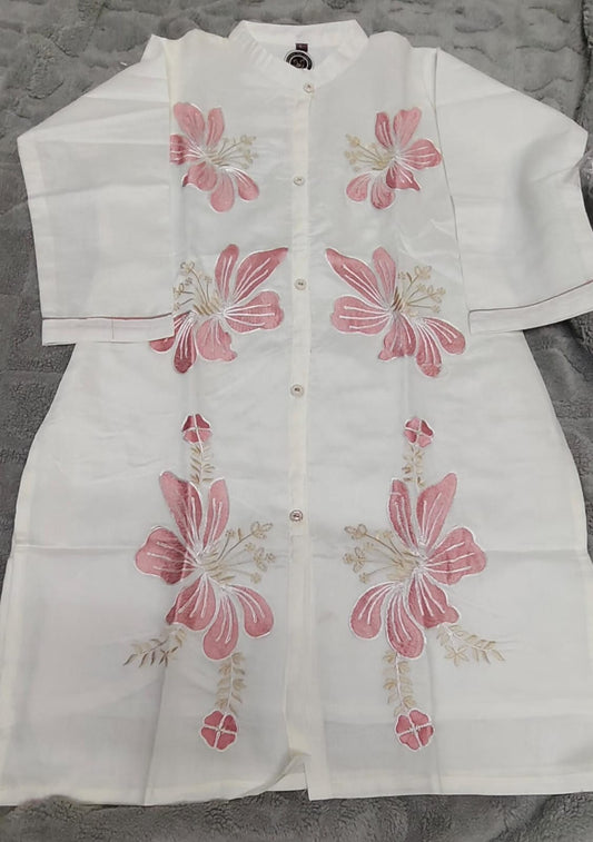 Elegant Off-White Hand Work Cord Set