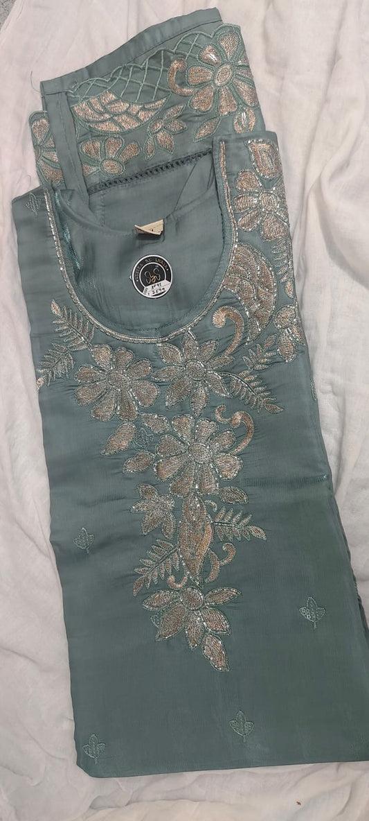 Deep Sage Elegance: 3-Piece Shén Fabric Set